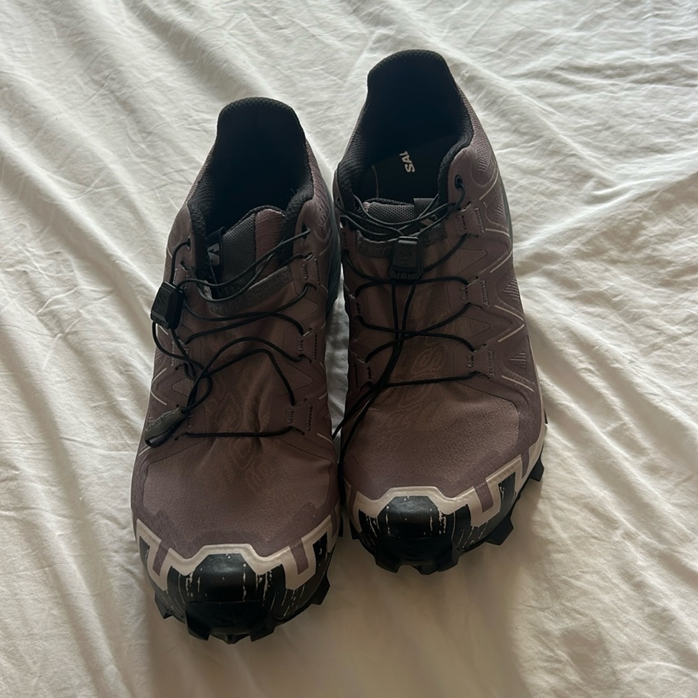 Purple Solomon hiking shoes